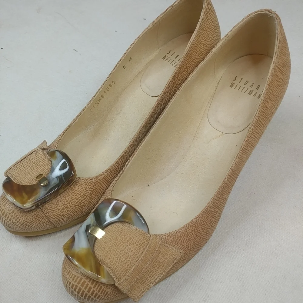 Stuart Weitzman Tan Lizette Bucalima Tortoise Buck